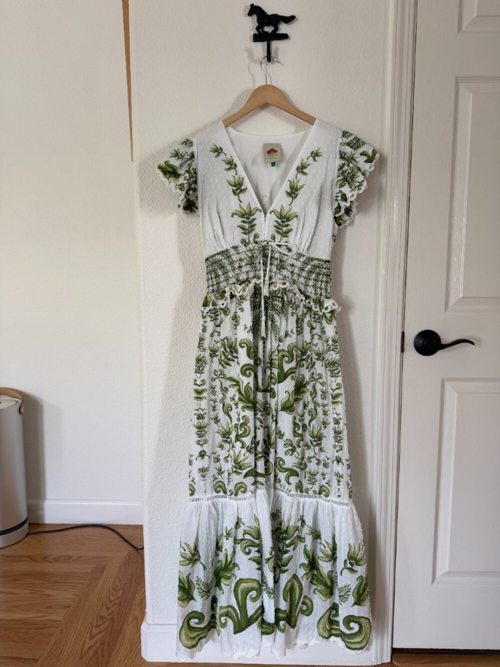 Farm Rio Milani Flutter Sleeve Floral Print Maxi Dress Size Large - Picture 6 of 10